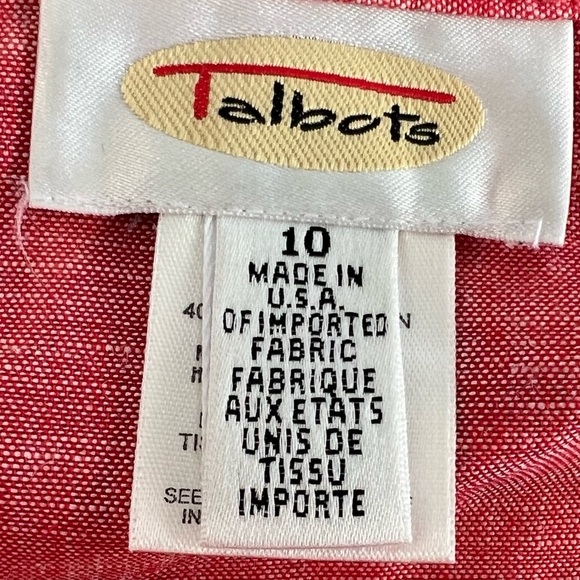 Women’s Vintage Y2K Linen Blend Talbots Floral Skirt Coral Orange and Pink Sz 10 - Picture 4 of 8